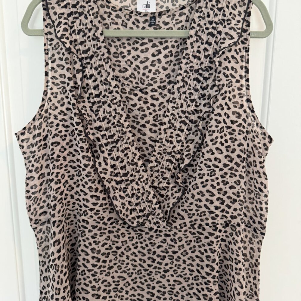 Cabi Flutter Blouse #3612 Cheetah Print Two-Piece… - image 6